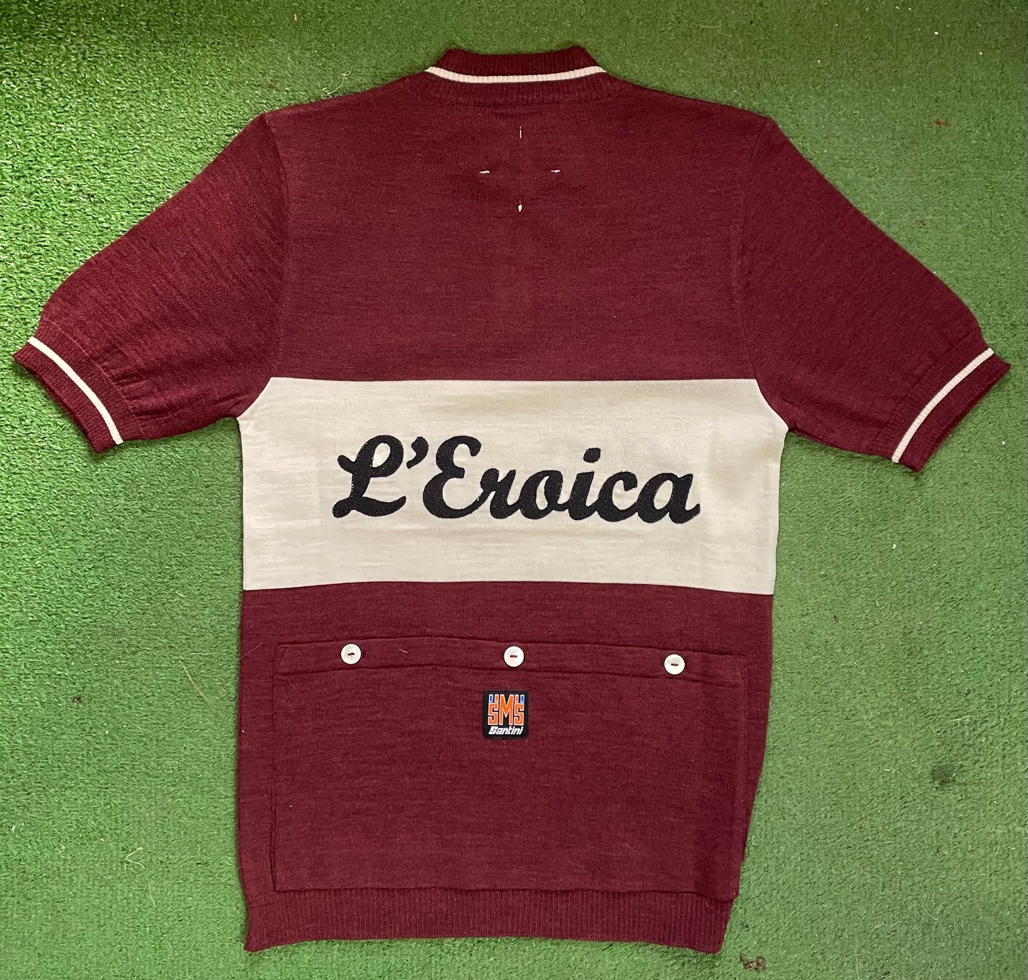Maillot Cycliste Vintage Eroica – 80% Laine – Taille M – Années 70 Roma